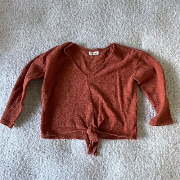 Madewell tie front crop Xxs - Picture 1 of 7